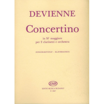 Devienne, Francois: Concertino B-dúr két klarinétra és zenekarra zongorakivonat