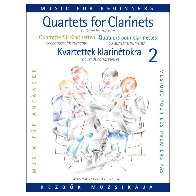 Kvartettek klarinétokra 2 vagy más hangszerekre partitúra és szólamok