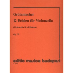 Grützmacher, Friedrich: 12 etűd (II. gordonka ad lib.) Op. 72 Összeállította és átdolgozta Pejtsik Árpád