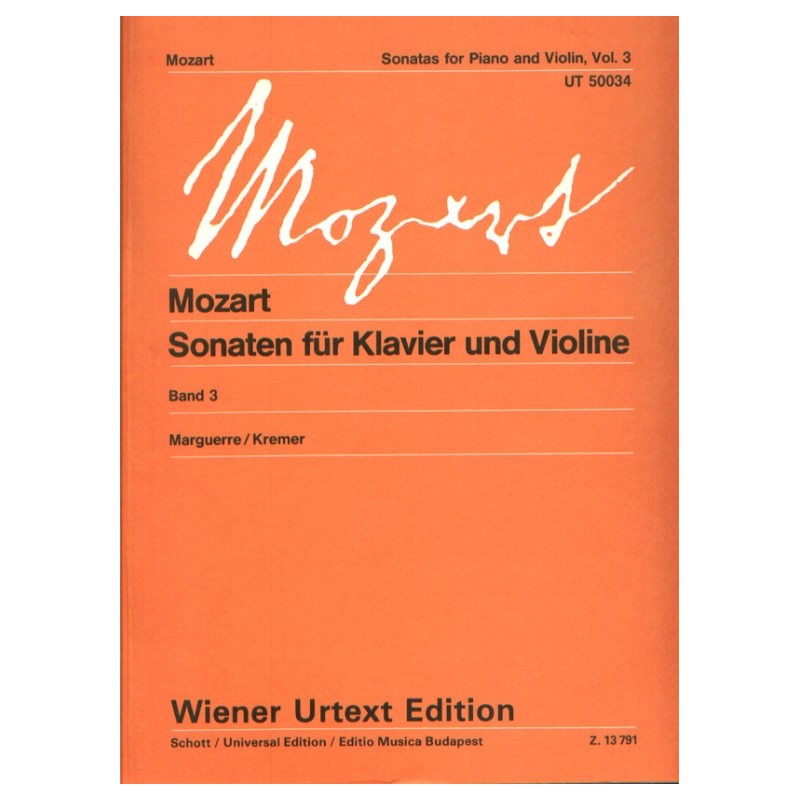 Mozart, Wolfgang Amadeus: Sonaten für Klavier und Violine Band 3
