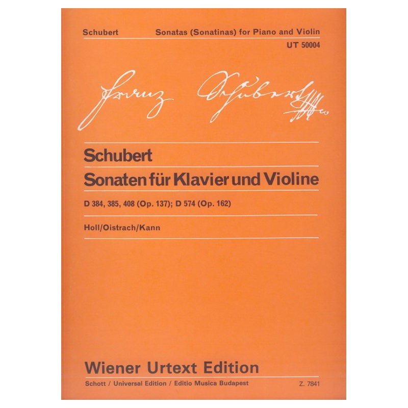 Schubert, Franz: Sonaten für Klavier und Violine D 384, 385, 408 (Op.137) - D 574 (Op.162)